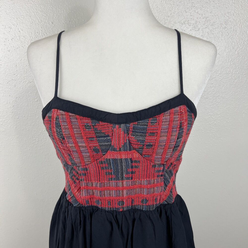 Staring at Stars Dress Women 12 Blue Red Aztec Embroidery Sleeveless Mini Anthro - Picture 7 of 13